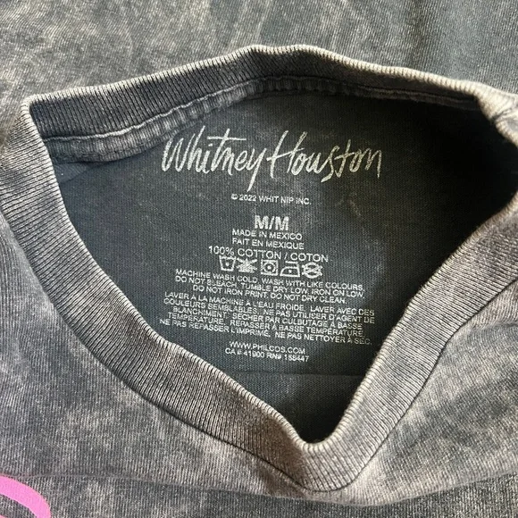 Whitney Houston Acid Wash Tie Dye T-Shirt - Picture 3 of 4